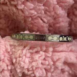 Coach Silver and Cream Women's Bangle Bracelet